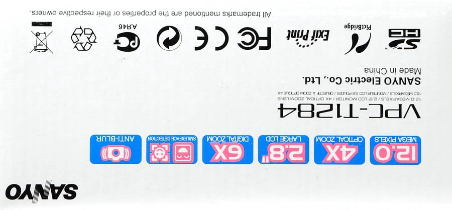 Sanyo Vpc-t1284 Blue, 12mp Digital Camer
