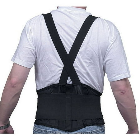Lumbar Industrial Back Support With Shoulder Straps, Large