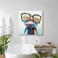 thumbnail image 2 of HFDF Colorful Animal Wall Art Cute Happy Frog with Glasses Painting Hip Hop Funny Canvas Picture for Kids Boy Girl Room Bathroom Nursery Office Décor 20x16inch Framed, 2 of 7