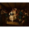 thumbnail image 2 of Władysław Bakałowicz 17x15 Black Ornate Wood Framed Double Matted Museum Art Print Titled - Krakow Region Folk Dance in a Tavern (1851), 2 of 5