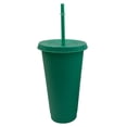 thumbnail image 1 of Vaso con pajita navideña Farfi, reutilizable, de PP, color sólido, con tapa, para el hogar (verde, L), 1 of 8