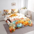 thumbnail image 3 of Castle Fairy Teenagers Women Men Botanical Pumpkin 7-Piece Bedding Comforter Set,Autumn Fall Harvest King Bedding Sets,Tree Leaves Ultra Soft Bed Sheets,Breathable Home Decor, 3 of 8