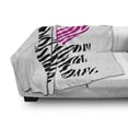 thumbnail image 3 of Love Soft Flannel Fleece Blanket, Vintage Zebra Motifs of Lettering and Hearts Pattern on Plain Backdrop, Cozy Plush for Indoor and Outdoor Use, 50" x 70", White Hot Pink and Black, by Ambesonne, 3 of 6