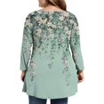 thumbnail image 4 of Dweltoz Women's Plus Size Shirts L-4XL 2025 Summer Crew Neck Tops 3/4 Sleeve T-Shirts Casual Floral Print Tees Blouses,Light Blue 2XL, 4 of 5