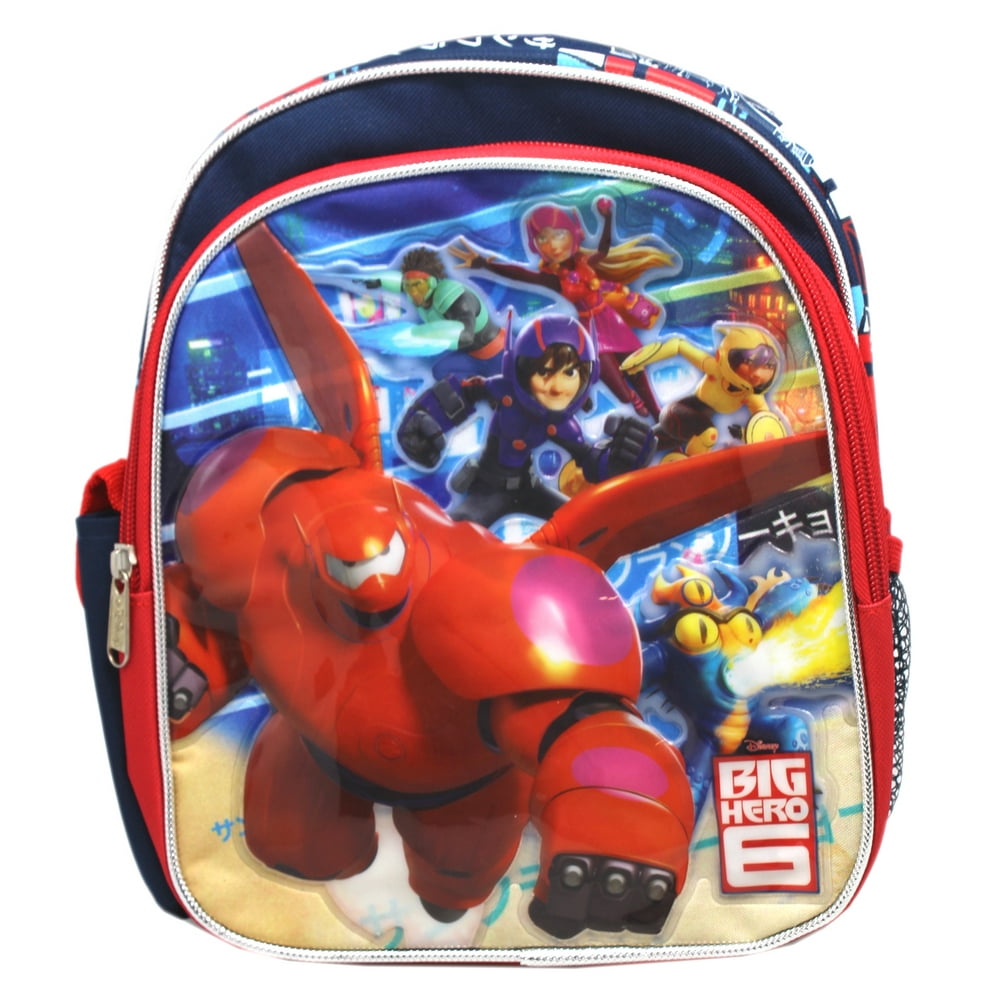Backpack Disney's Big Hero 6 Vinyl Front Cover Red/Navy Kids Mini Backpack (10in) Walmart
