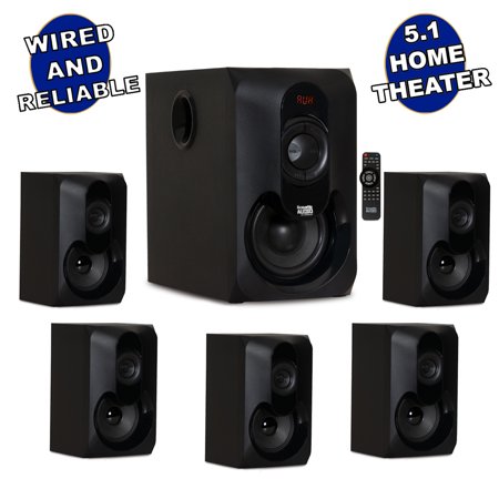 Acoustic Audio AA5301 Bluetooth Powered 5.1 Speaker System Home Theater Surround Sound