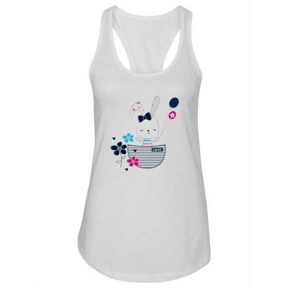 Cute Bunny With Balloons Tank Women -Image by Shutterstock, Female Small