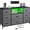 Gray, variant on Dresser for Bedroom with LED Lights Chest of Drawers with Charging Station 8 Drawers Fabric Dresser,White