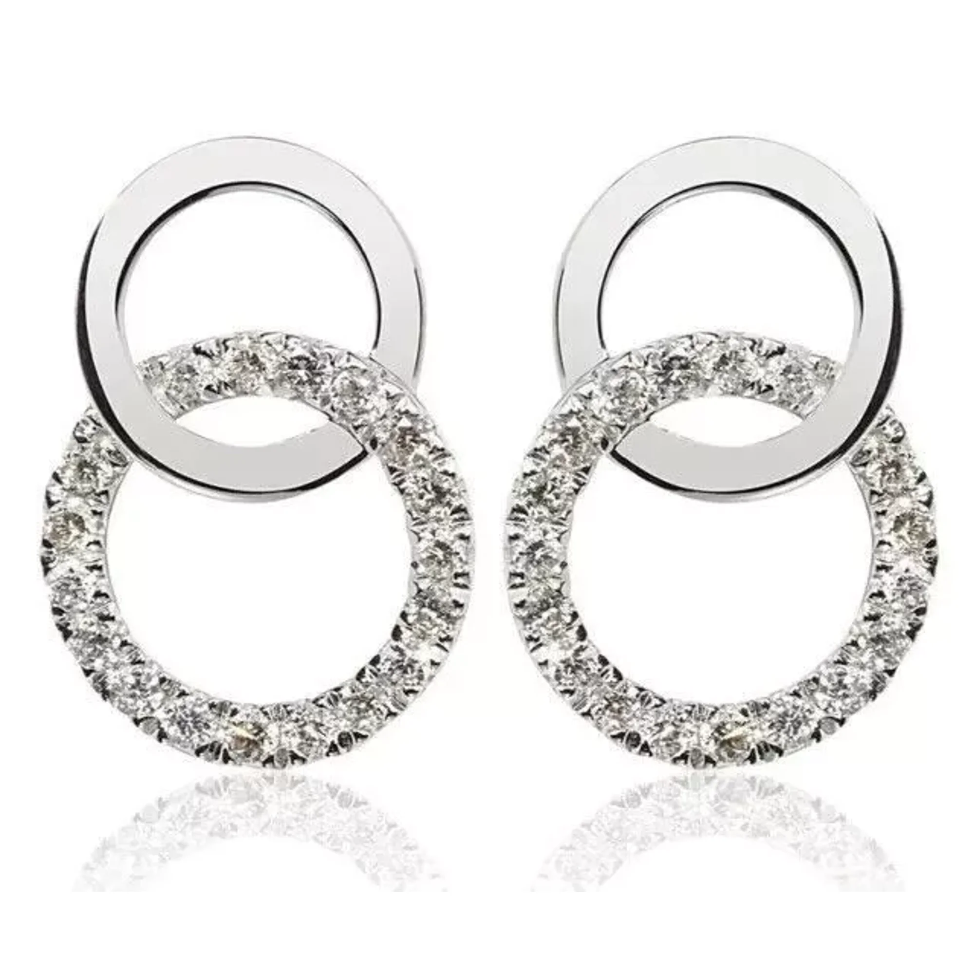1.50 Ct Round Cut Cubic Zirconia Diamond Fancy Dangle Earrings – 18K White Gold Plated Sterling Silver