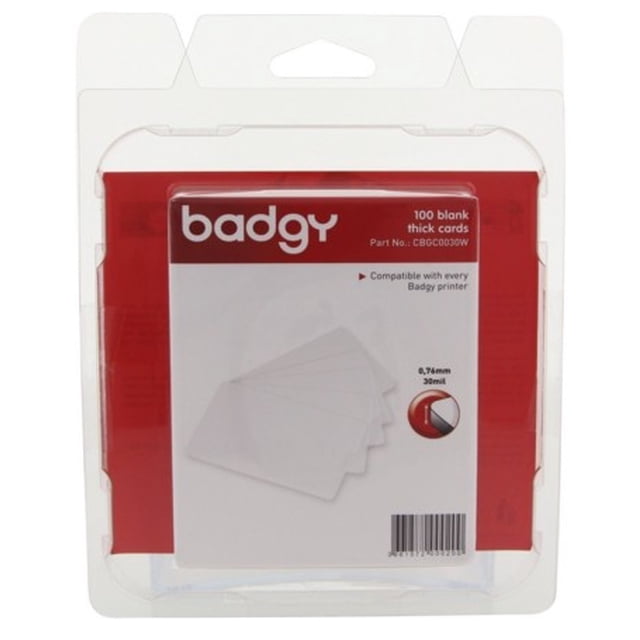 Evolis Paquete de 100 Tarjetas PVC para Badgy 100 200