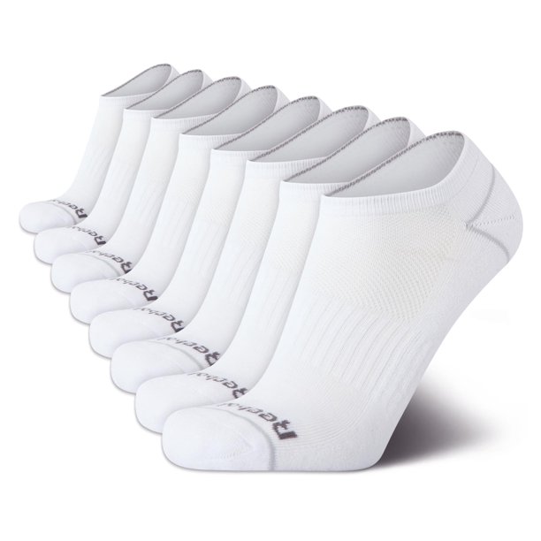 Calcetines Reebok Low Cut No Show, paquete de 8 pares, blancos, para hombre, talla 6 a 12.5