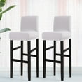 thumbnail image 1 of PiccoCasa Stretch Spandex Bar Stool Cover for Short Back Chair Silver Grey 2, 1 of 8