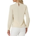 thumbnail image 3 of INSPIRE CHIC Women's Elegant Stand Collar Work Office Long Sleeve Blouse Shirts, 3 of 5