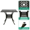 thumbnail image 3 of VIVIJASON 5-Piece Outdoor Cast Aluminum Patio Dining Set, All-Weather Conversation Furniture Set, Include 4 Chairs and a 35.2 inch Square Table w/Umbrella Hole for Balcony, Lawn, Garden, Backyard, 3 of 7