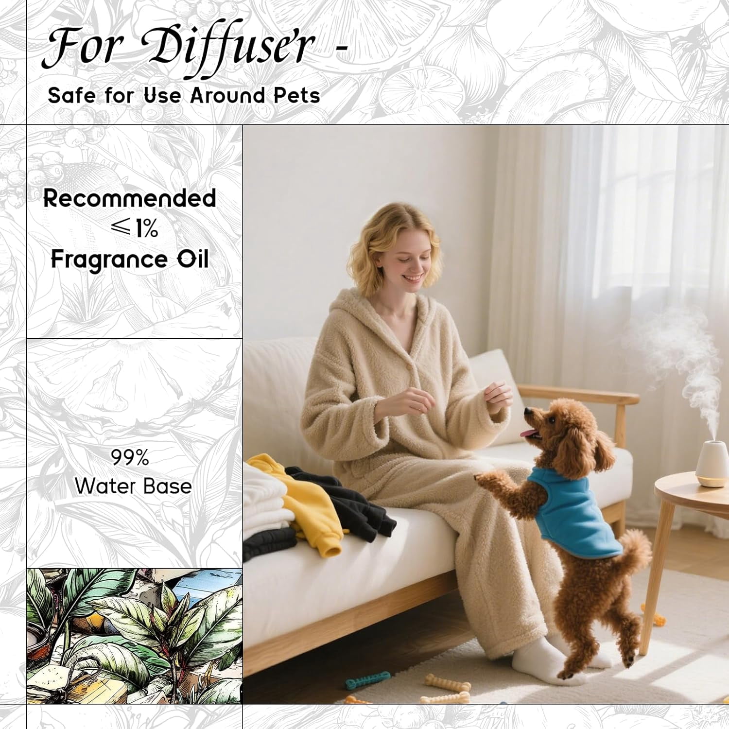 White Tea Fragrance Oil for Essential Oil Diffuser, DIY Candle & Soap Making, Blend to Perfume & Air Freshener Spray - 1 Fl Oz