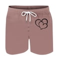 thumbnail image 4 of Mens Casual Shorts Heart-Shaped Printed Drawstring Pocket Beach, Polyester Spandex for Spring Summer Outdoor & Daily, 4 of 9