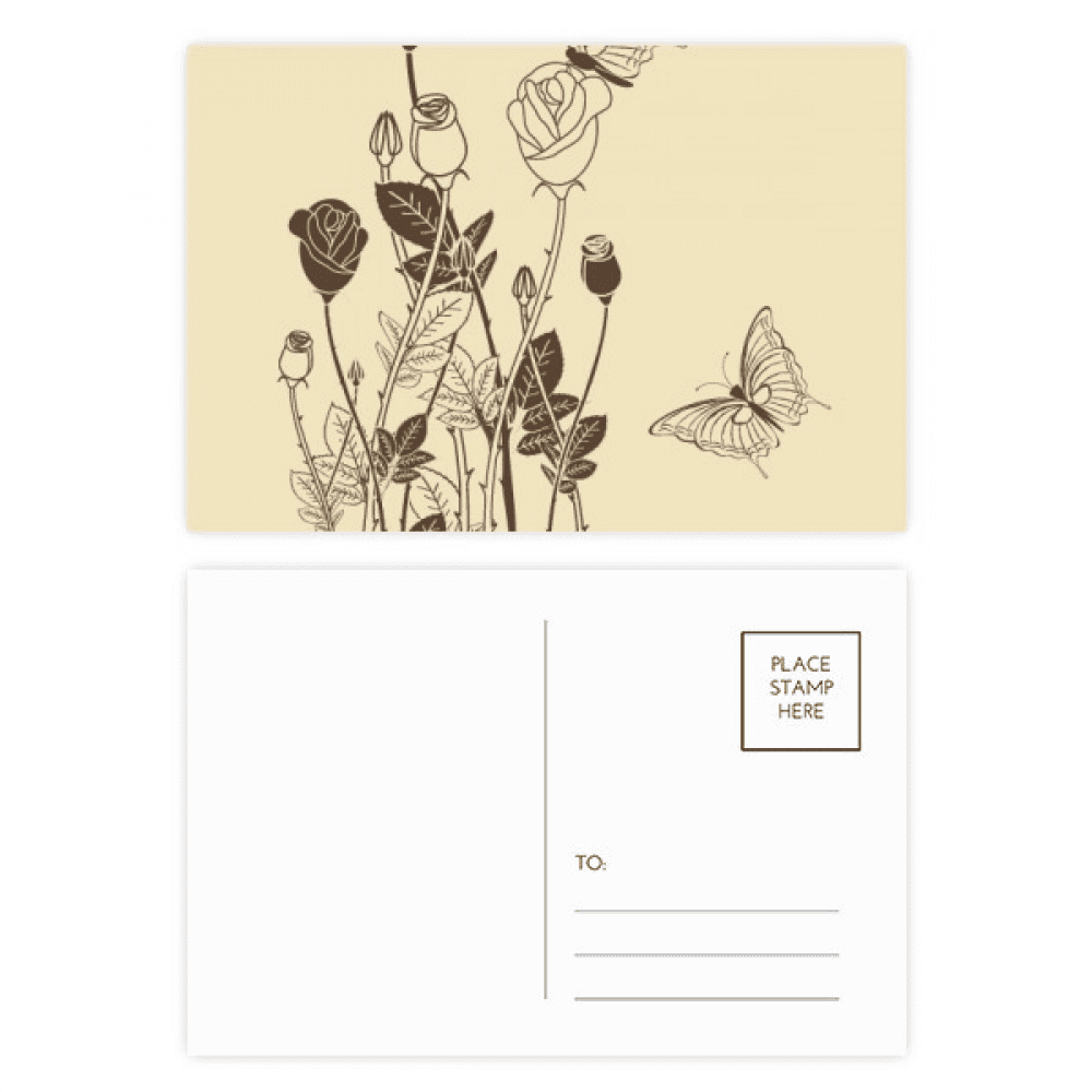 rose flower postcard set birthday mailing thanks greeting card