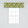 thumbnail image 2 of Ambesonne Exotic Valance Pack of 2, Summer Flowers Bloom Pattern, 54"X12", Pale Orange and Hunter Green, 2 of 4