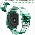 thumbnail image 2 of Tianle Clear Bands for Apple Watch 42mm 44mm 45mm with Transparent Rugged Bumper Case Compatible with Series 9 8 7 SE 6 5 4 3 2 1, 2 of 6
