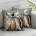 thumbnail image 3 of Fall Pillow Covers Decoration,Gray Blue Buffalo Plaid Farmhouse Bow Pumpkin Thanksgiving Fall Throw Pillows Cushion Case Couch Decor for Autumn Home Outdoor Decorations, 3 of 8