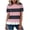 Pink, variant on EazyTech Women's Spring Summer Casual Loose Striped Ruffle Trim Short Sleeve Crew Neck Top