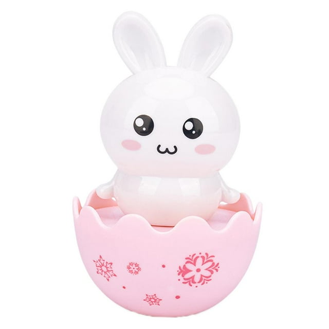 Lindo muñeco de bebé Tumbler Juguete Sonajeros Figuras de Animales Adornos para Niños de 3+ Meses Conejo