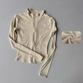 thumbnail image 2 of Deportes al aire libre de manga larga para mujer, ropa de Yoga ajustada, cárdigan con cremallera, chaqueta con cuello levantado, chaqueta para correr y Fitness, 2 of 6