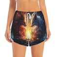 thumbnail image 2 of Cauagu Red And White Flame Fox Print Women's 2 in 1 Running Shorts Athletic Workout Gym Yoga Shorts Running Shorts for Women-Large, 2 of 7