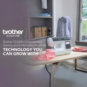 Brother SE2000 Computerized Sewing and Embroidery Machine with Built-In Designs LCD Display and Magnetic Hoop (2 Items)