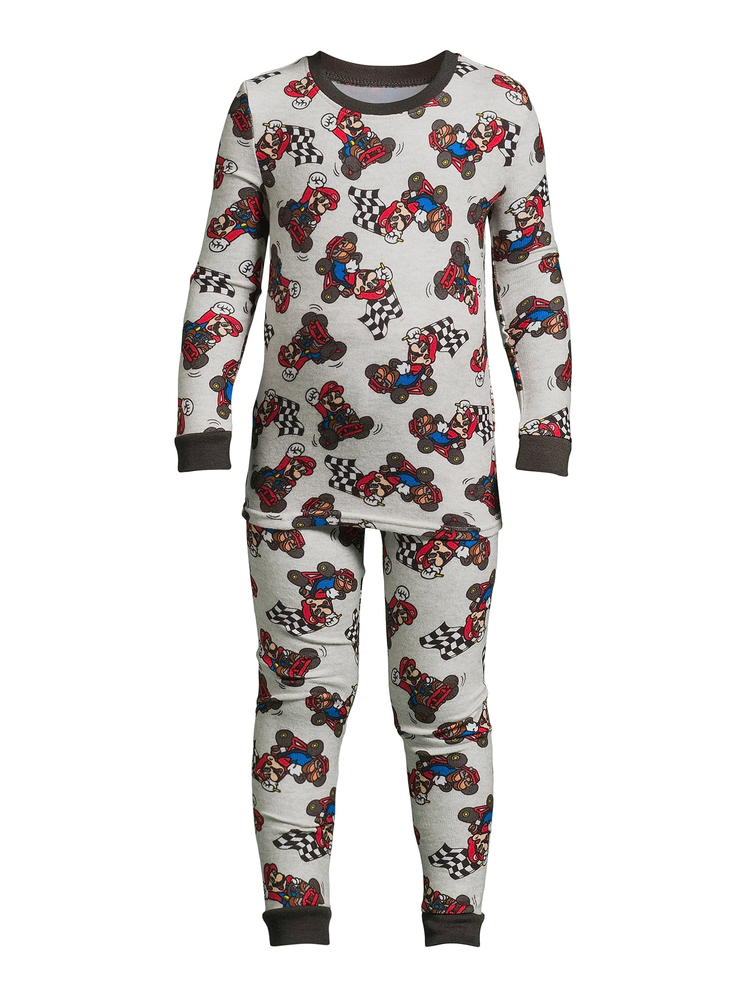 Mario Kart Toddler Boys Snug Fit Hacci Long Sleeve Pajama Set, 2-Piece, Sizes 12M-5T