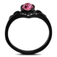 thumbnail image 4 of Womens Black Ring Anillo Para Mujer Stainless Steel Ring with Top Grade Crystal in Rose Anaiah, 4 of 4