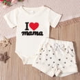 thumbnail image 2 of UngA Baby Boy Clothes Summer Outfits Short Sleeve Mamas Boy Embroidery Infant Waffle Romper Shorts Set (White,12-18 Months), 2 of 7