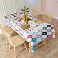 thumbnail image 5 of Colorful Geometric Diamond Pattern Rectangle Tablecloth 60"x102",Waterproof Polyester Rectangle Table Cloth, Wipeable Spillproof Polyester Tablecloth for Dining, Camping, Indoor and Outdoor, 5 of 6