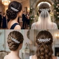 thumbnail image 5 of Miallo Modern Silver Rhinestone Hair Comb, Multi-Tooth Secure Hold Bridal Headpiece with Full Marquise Stones, Elegant Accessory for Formal Events, 5 of 8