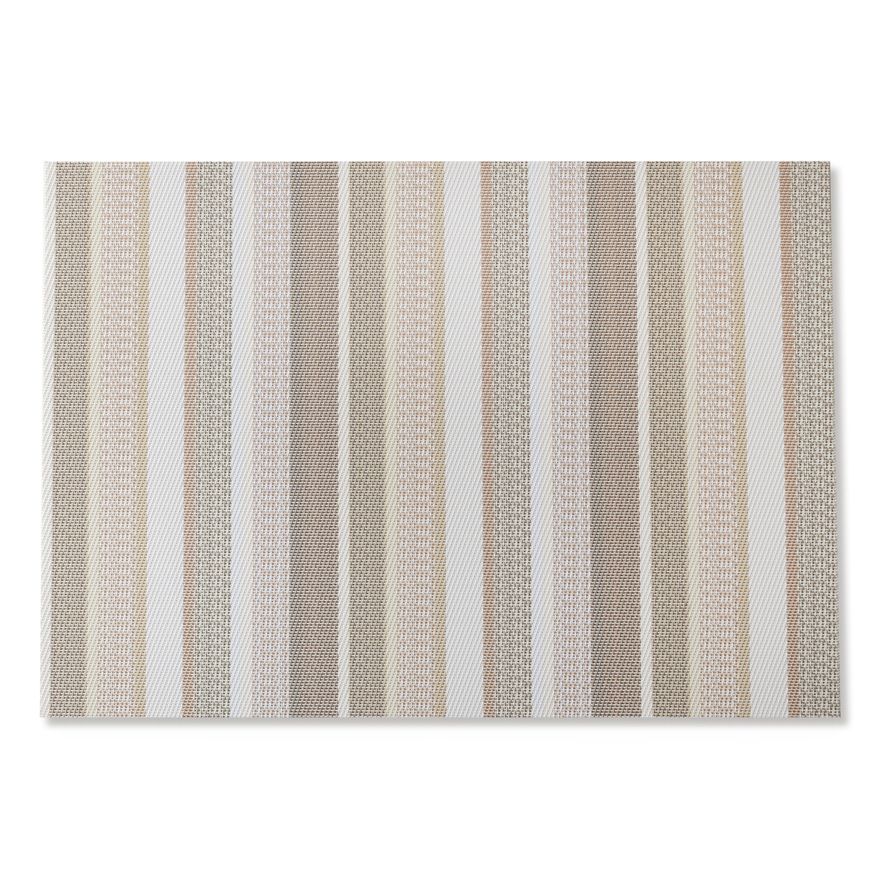 (4 pack) Mainstays Multi Stripe Woven Vinyl Table Placemat Birch 13" x 18"