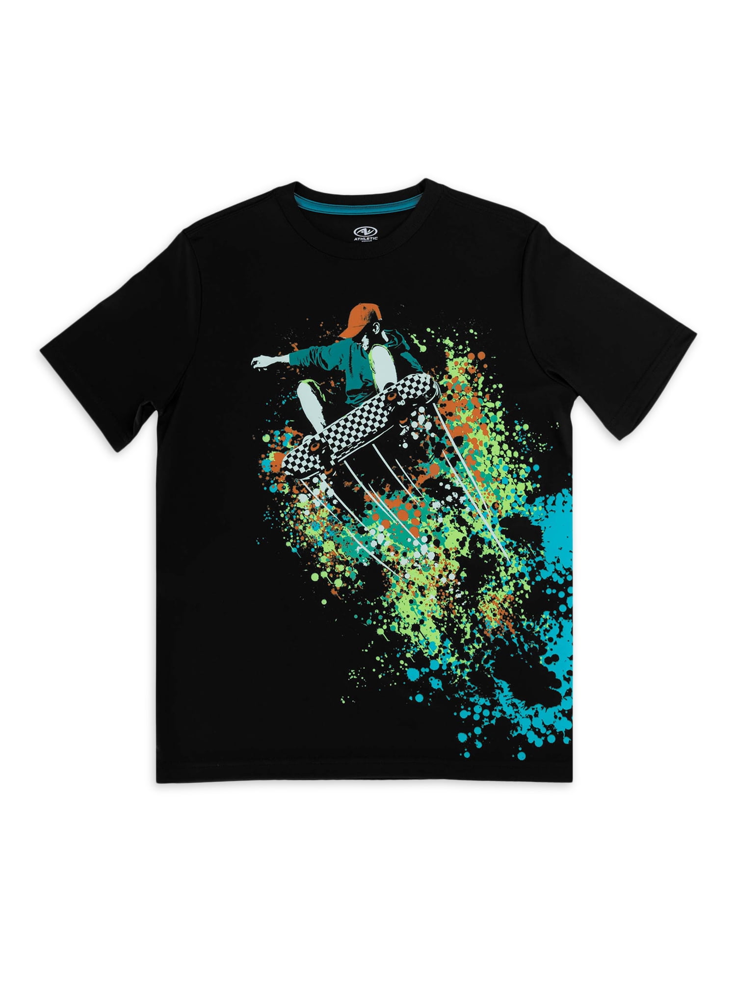 Athletic Works Boys Active Solid & Graphic Short Sleeve T-shirt, 3-Pack, Sizes 4-18 & Husky