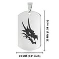 thumbnail image 2 of Stainless Steel Mythical Dragon Head Dog Tag Pendant Necklace, 2 of 3