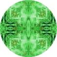 thumbnail image 1 of Ahgly Company Machine Washable Indoor Round Transitional Neon Green Area Rugs, 6' Round, 1 of 7