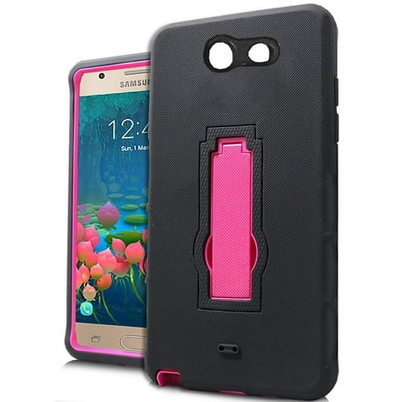 GSA Symbosis Hybrid Case For Samsung Galaxy J7 (2016/2017) - Black/Hot Pink
