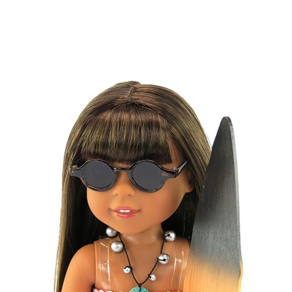 Brown Circle Frame Tortoise Shell Sunglasses for 14inch Dolls | American Fashion World