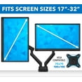 thumbnail image 3 of Mount-lt! Dual Monitor Desk Mount | Fits 17"-32" Computer Screens | Full Motion Arms, 3 of 10