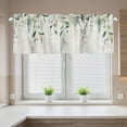 thumbnail image 6 of Sage Green Eucalyptus Leaf Kitchen Curtains Valances for Windows Spring Summer Watercolor Leaves Rod Pocket Valance 1 Panel Short Toppers Curtain 54x18 Inch for Bedroom Bathroom Living Room Decor, 6 of 6