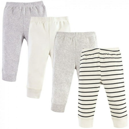 Luvable Friends Baby and Toddler Cotton Pants 4pk Cream Stripe 6-9 Months