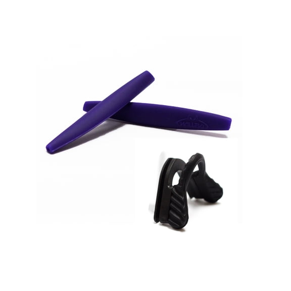Walleva Purple Earsocks with Black Nosepad for Oakley M Frame Series Sunglasses