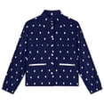 thumbnail image 4 of Jackets for Women Winter Coat Jackets Flannel Stand Collar Jacket(White Free Polka Dots on Navy Blue Background,Size:S-4XL), 4 of 7