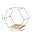 thumbnail image 3 of Usupdd Wall Mounted Hexagonal Floating Shelves (White), Wall Mounted Hexagonal Floating Shelves Modern Metal Wall Shelf Simples Wood Partition Storage Shelves Wall Decor Rack For Bedroom, 3 of 6