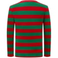 thumbnail image 3 of Men's striped neck long-sleeved T-shirt, basic casual top, 3 of 9