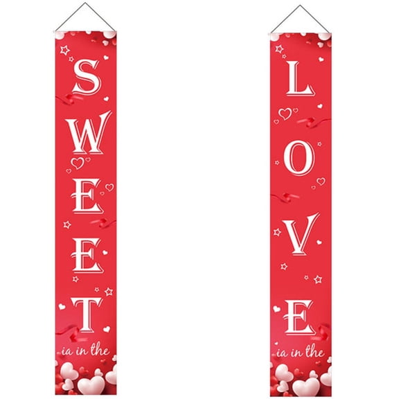LEORX 1 Pair Valentine Decor Red Oxford Cloth Door Decorations Hanging People Celebrating Valentines Day