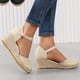 thumbnail image 5 of WILLBEST Sandalias Para Mujer Sandalias De Lino Ondulado Con Plataforma Y Cuña Para Mujer Sandalias De Cuña Transpirables Con Hebilla Trenzada Versátiles A La Moda, 5 of 9