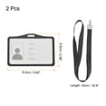 thumbnail image 2 of Uxcell 9.2x6.5cm Horizontal Aluminum Badge Holders with Plastic Hook Lanyard Black 2Pack, 2 of 7